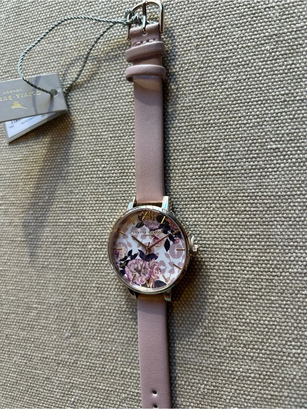 Olivia Burton Watch With 34mm Floral Face & Pink Band